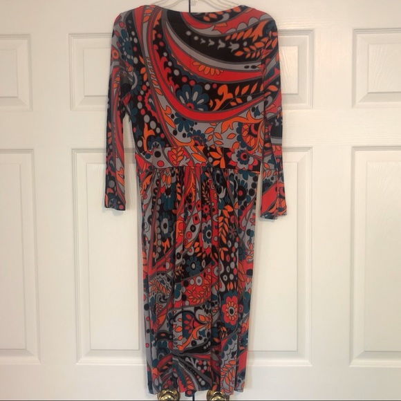 LIKE NEW Tibi 3/4 Sleeve Silk Jersey Dress Multi L - Picture 2 of 6